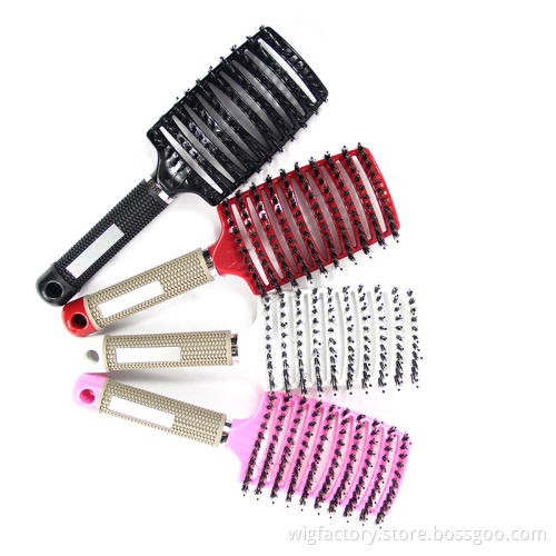 Private Label Custom hair extension brush, plastic detangling hair brush, professional curly hair brush
